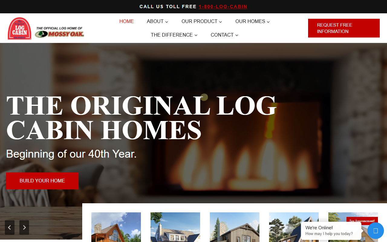 1800logcabins.com screenshot