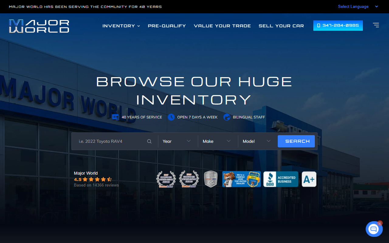 1800majorworld.com screenshot