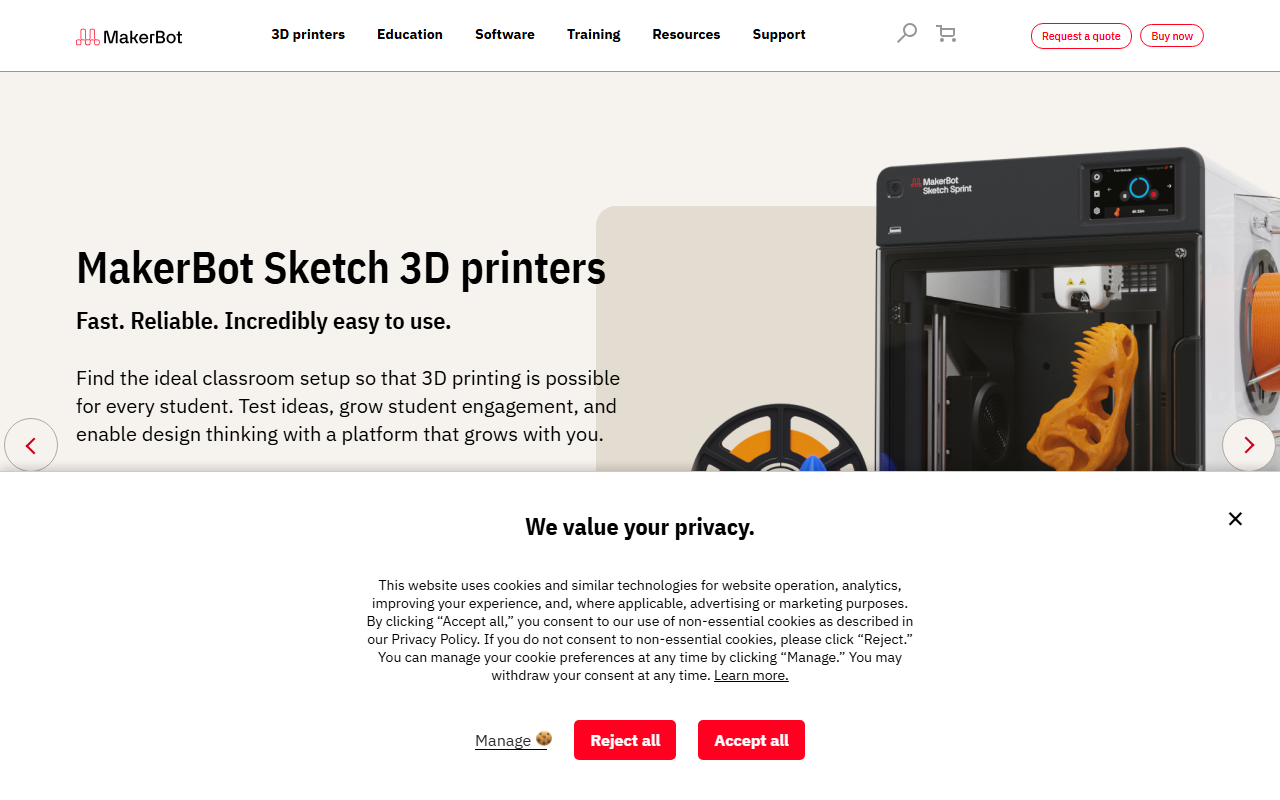 1800makerbot.com screenshot