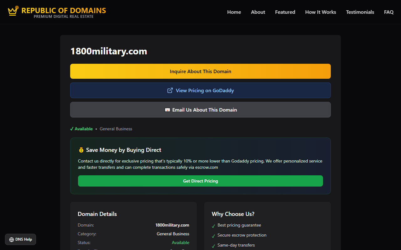 1800military.com screenshot