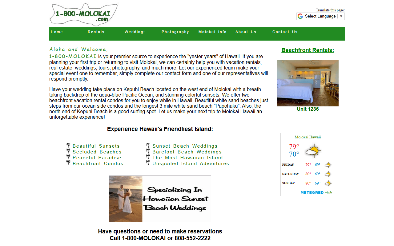 1800molokai.com screenshot