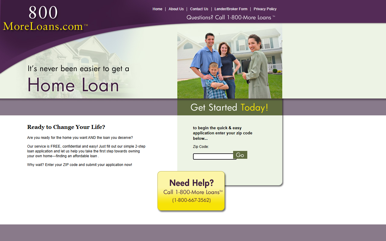1800moreloans.com screenshot