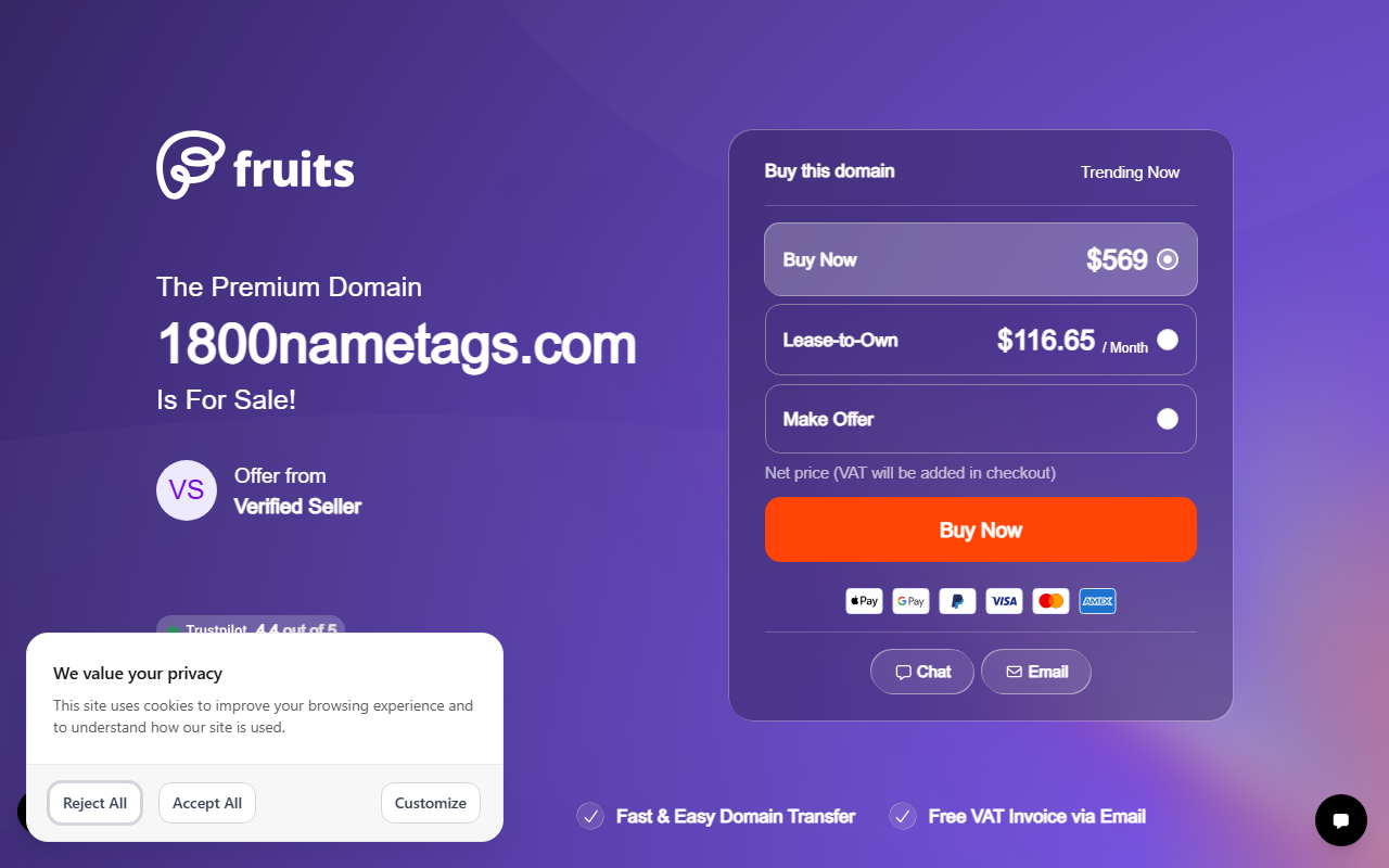 1800nametags.com screenshot