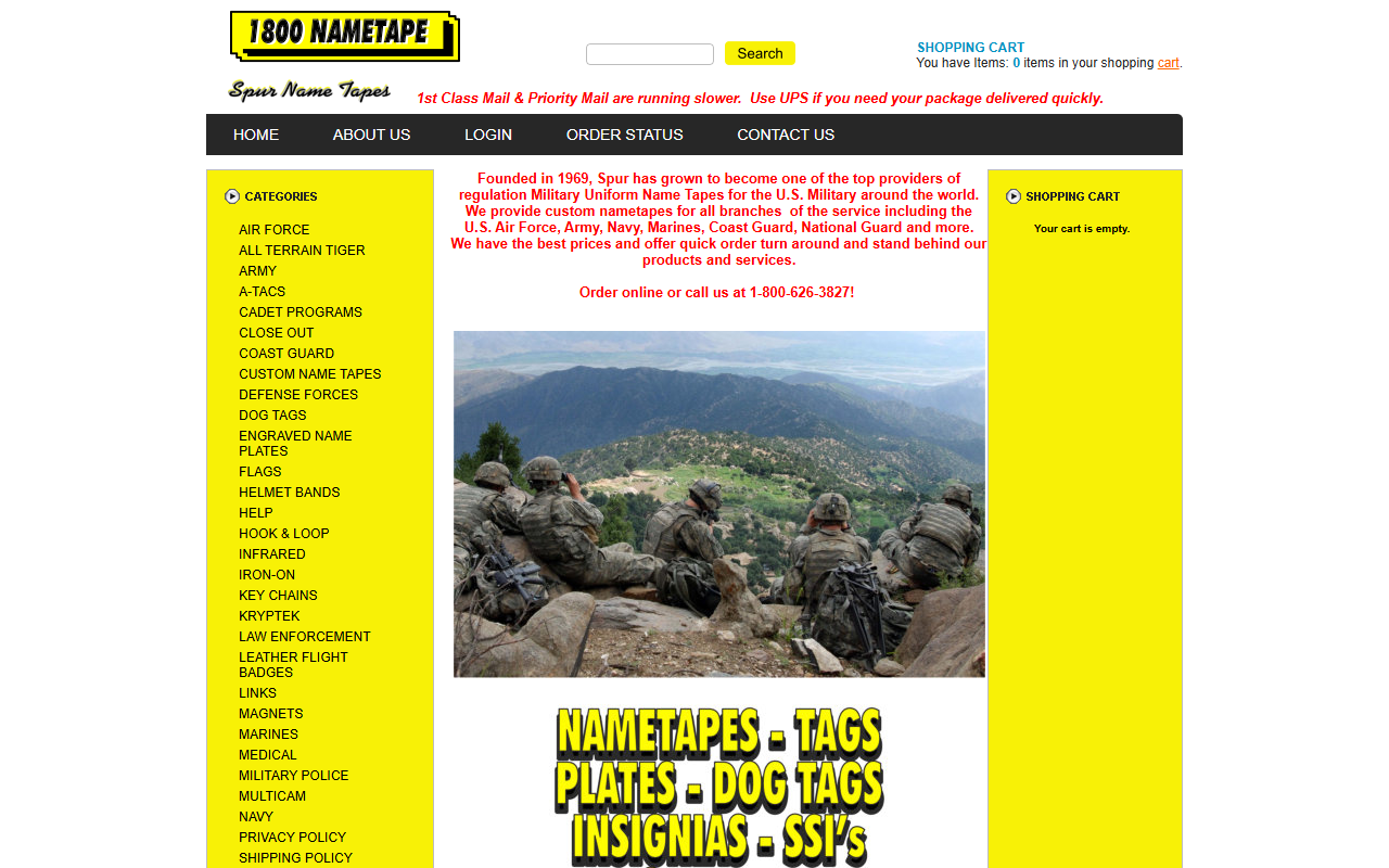 1800nametape.com screenshot