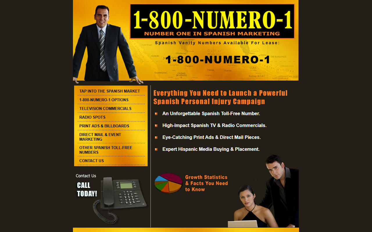 1800numerouno.com screenshot