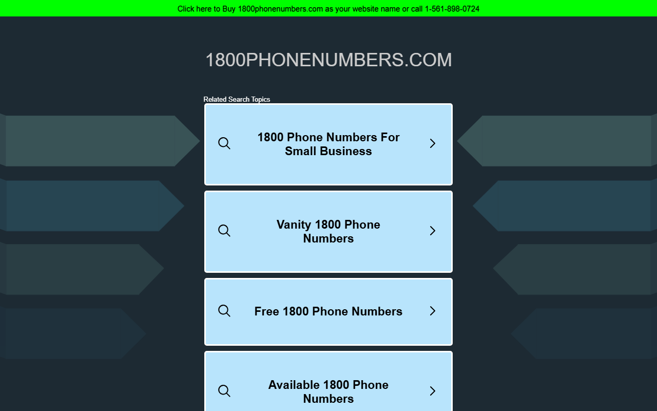 1800phonenumbers.com screenshot