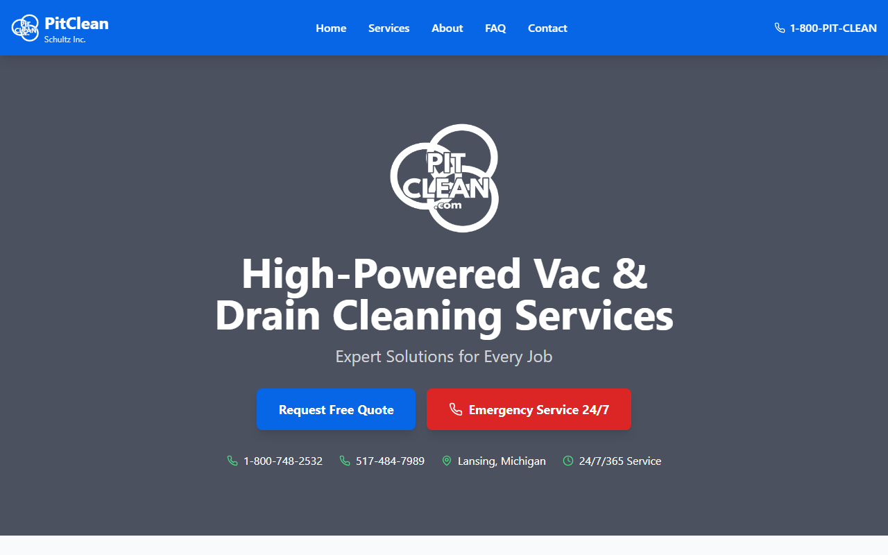 1800pitclean.com screenshot