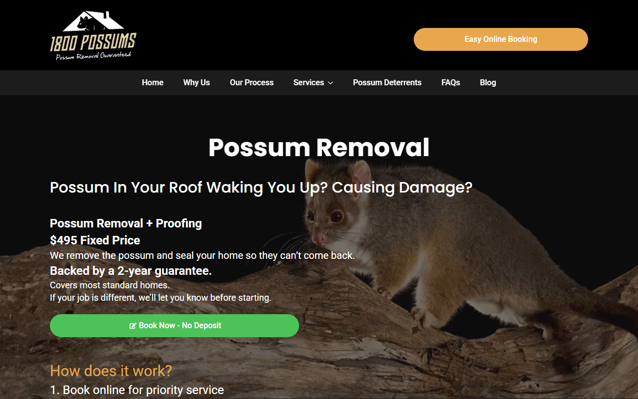 1800possums.com screenshot