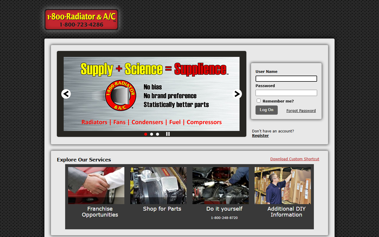 1800radiators.com screenshot