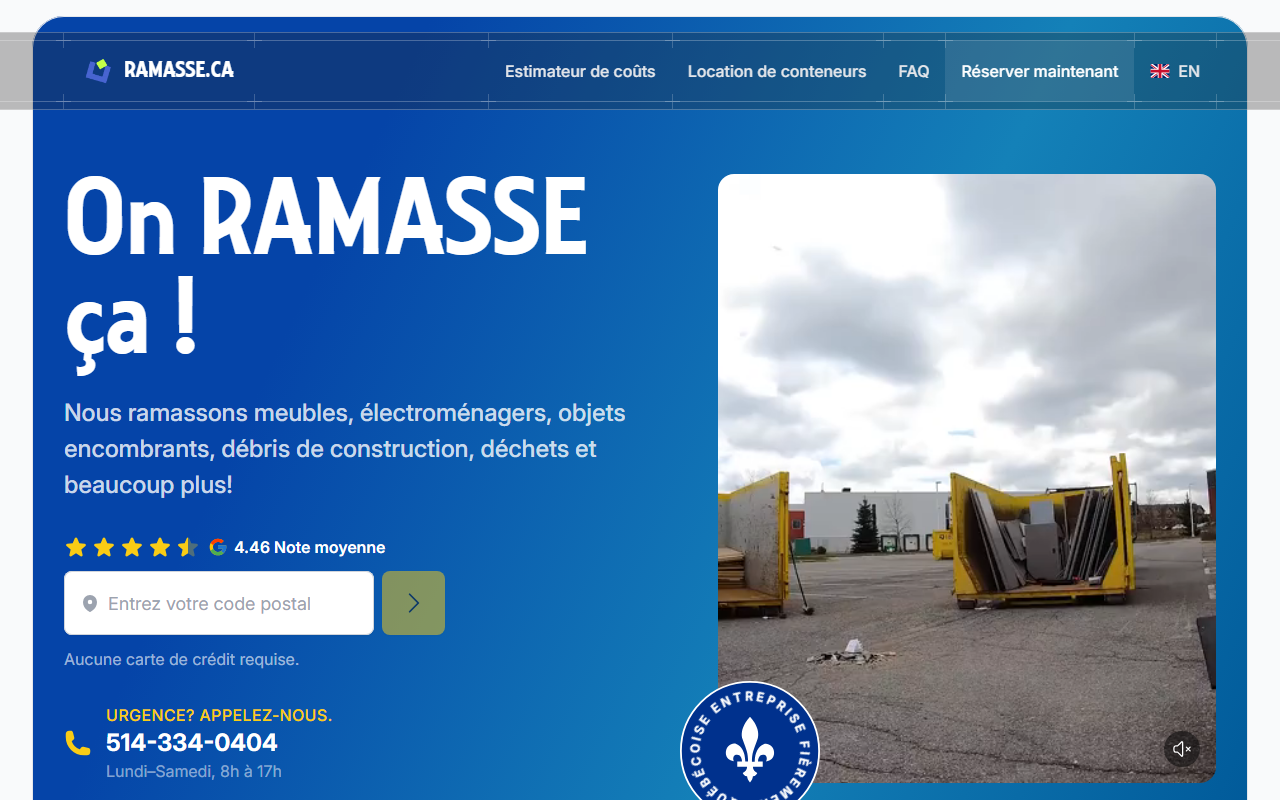 1800ramasse.com screenshot