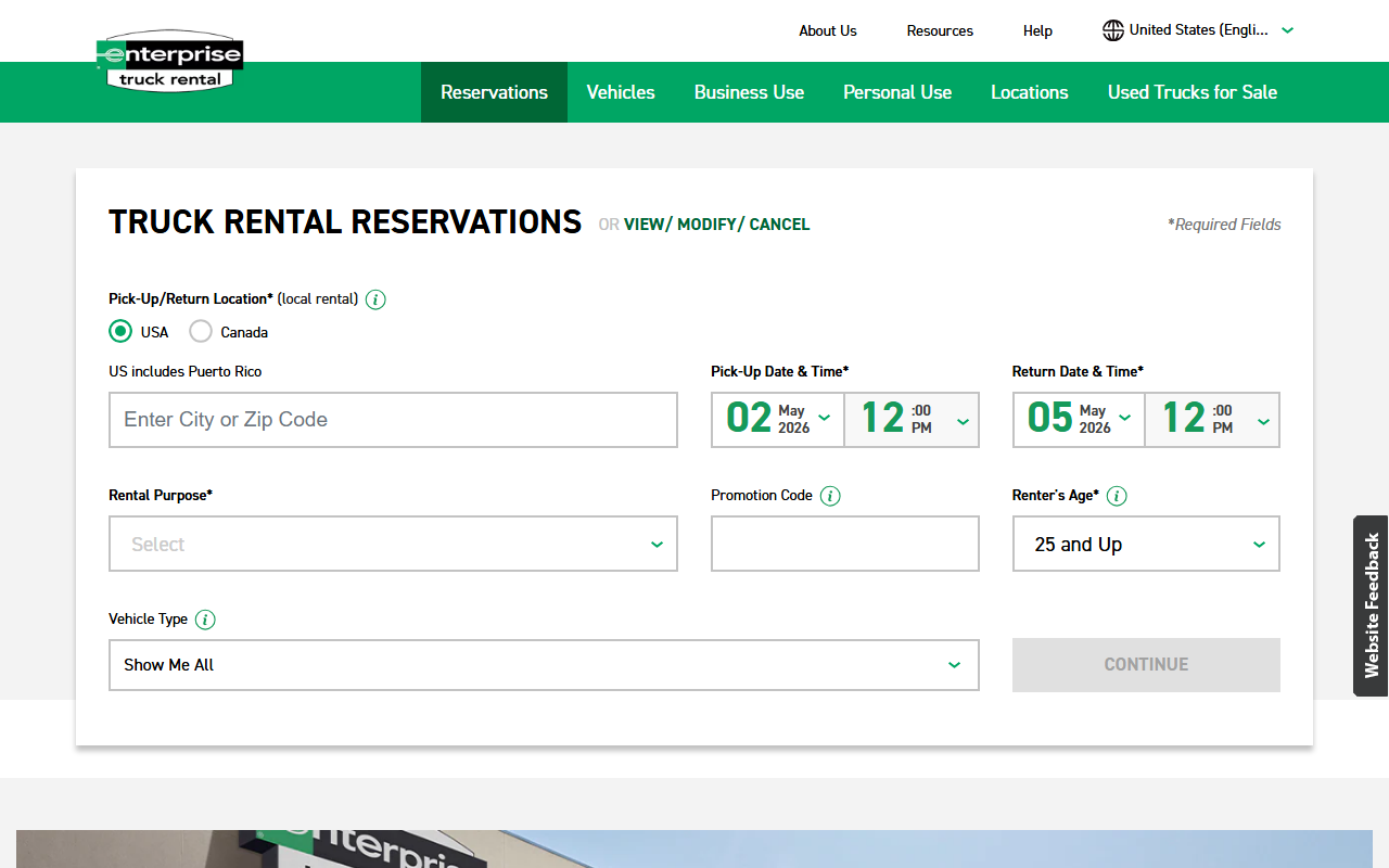 1800rentatruck.com screenshot