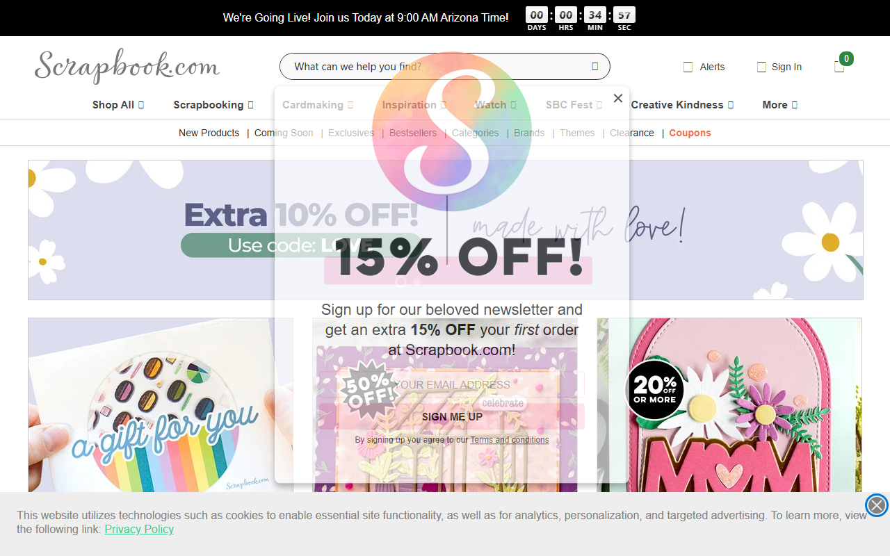 1800scrapbooks.com screenshot