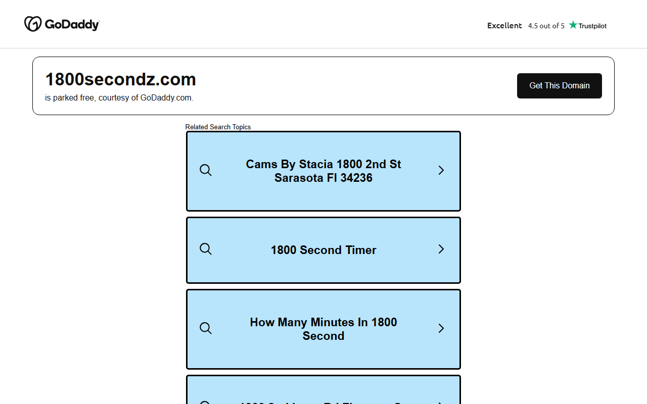 1800secondz.com screenshot