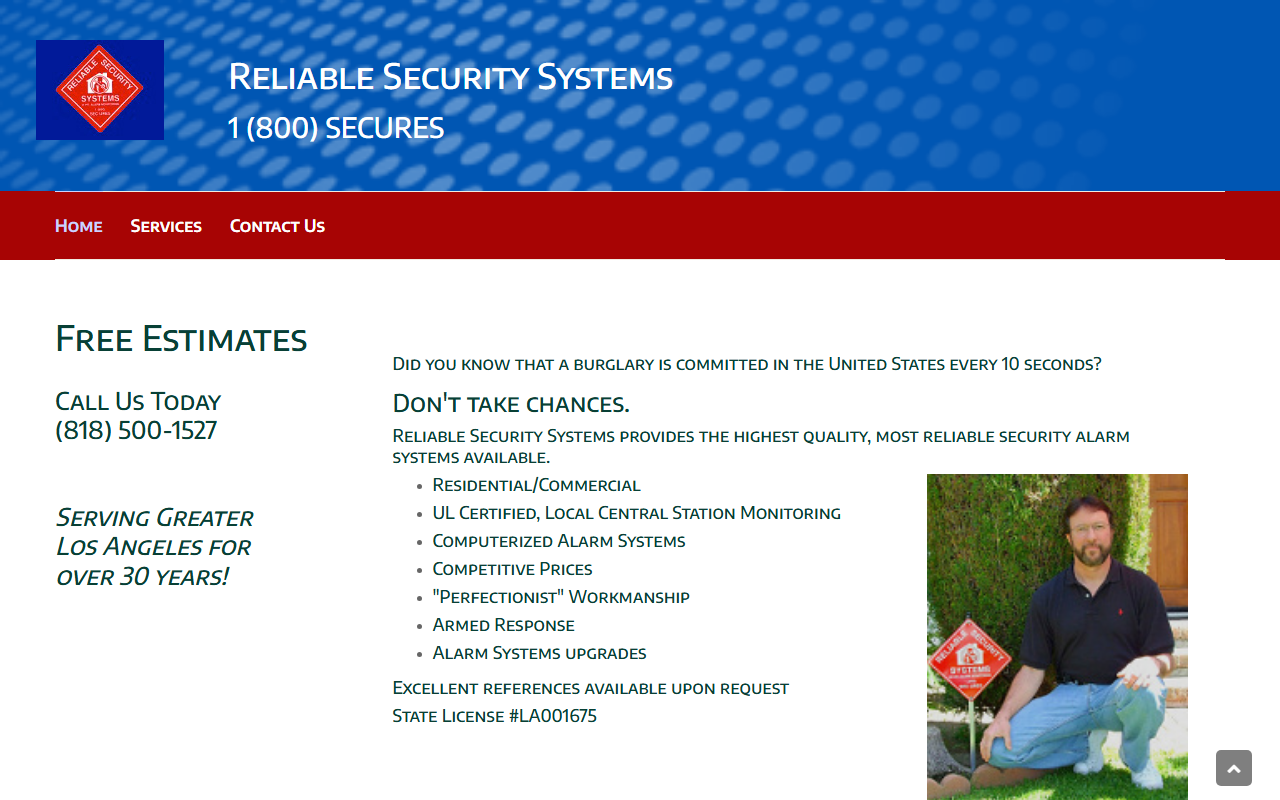 1800secures.com screenshot