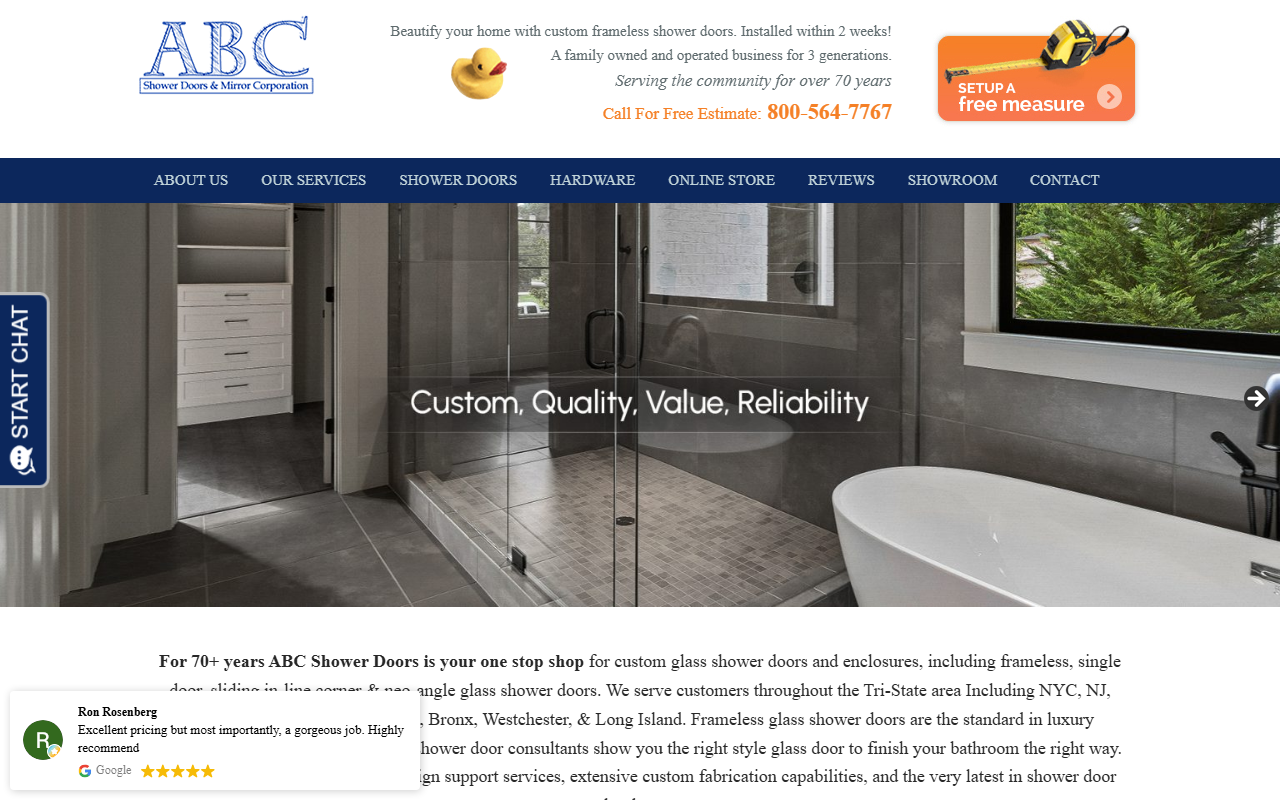 1800showerdoor.com screenshot