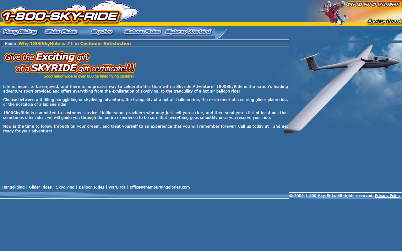 1800skyride.com screenshot