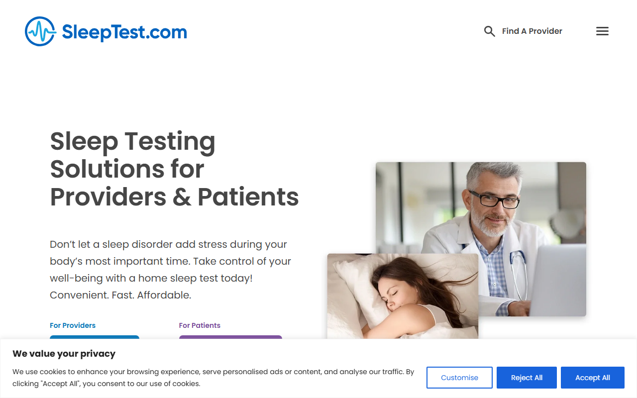 1800sleeptest.com screenshot