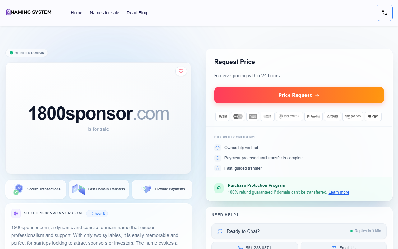 1800sponsor.com screenshot