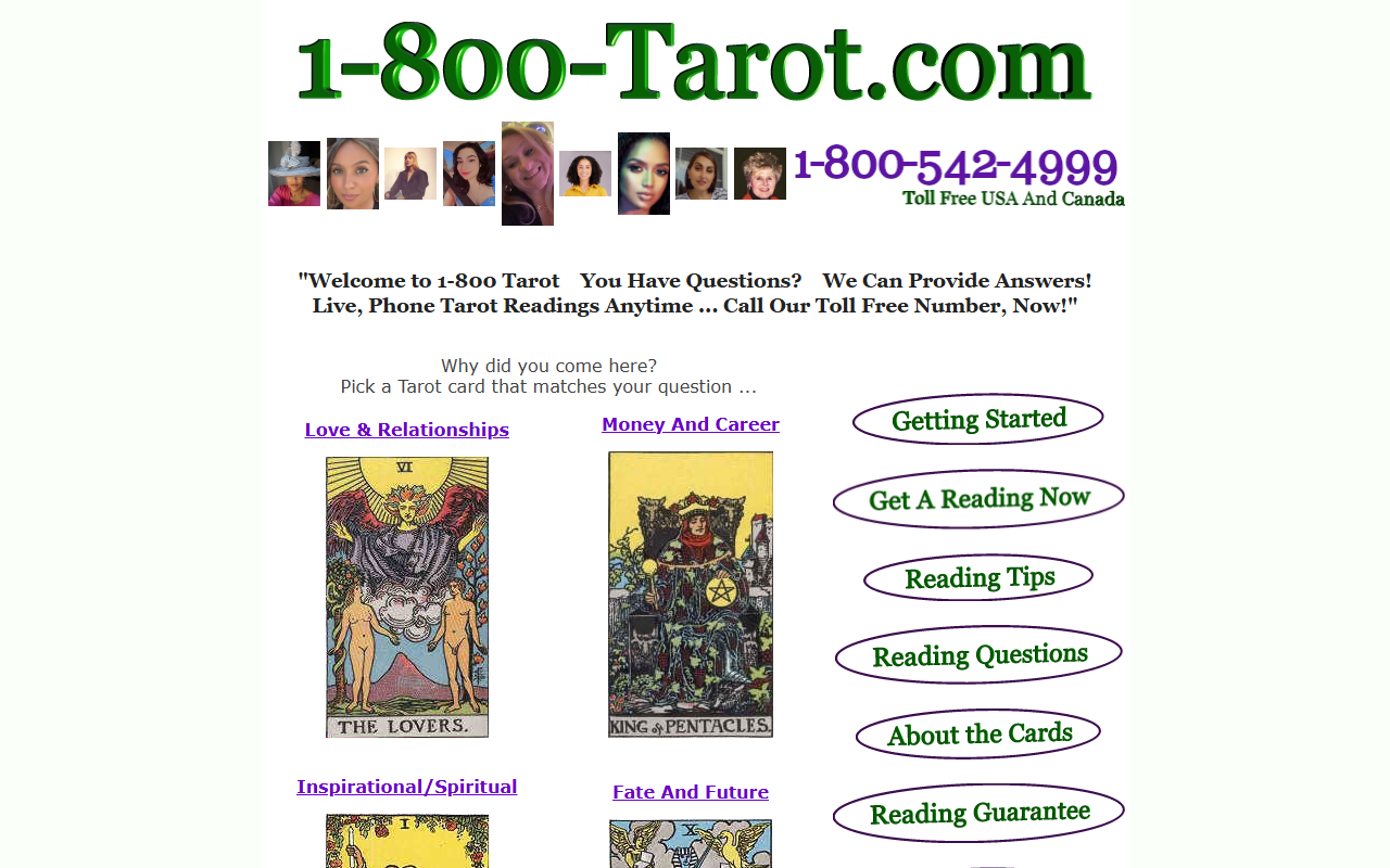 1800tarotreader.com screenshot