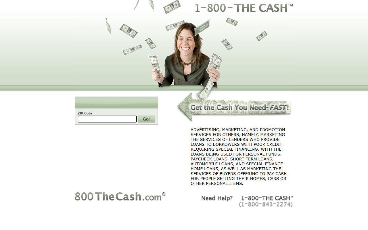 1800thecash.com screenshot