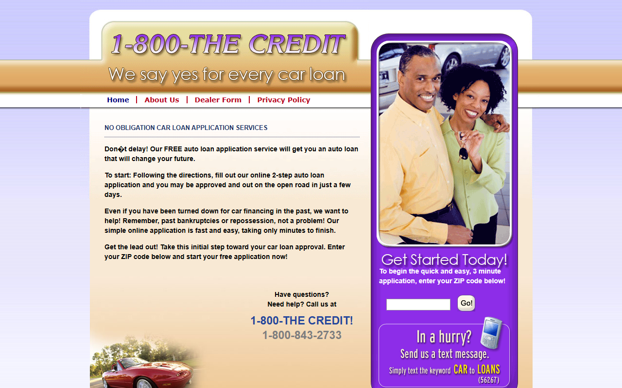 1800thecredit.com screenshot