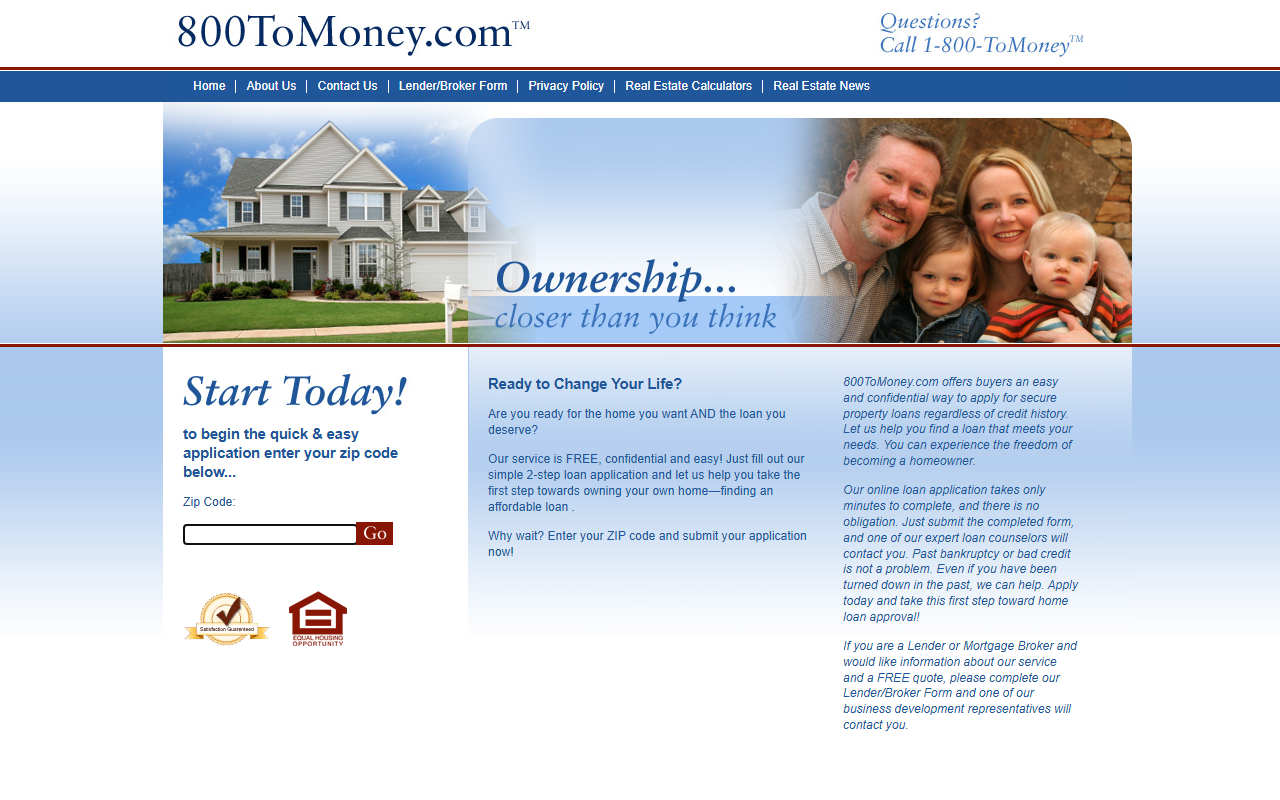 1800tomoney.com screenshot