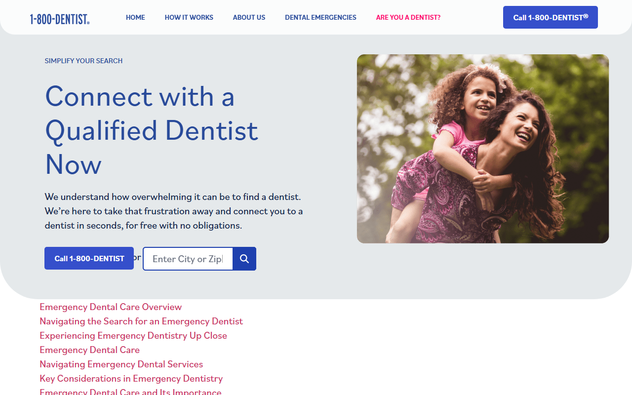 1800urgentdental.com screenshot