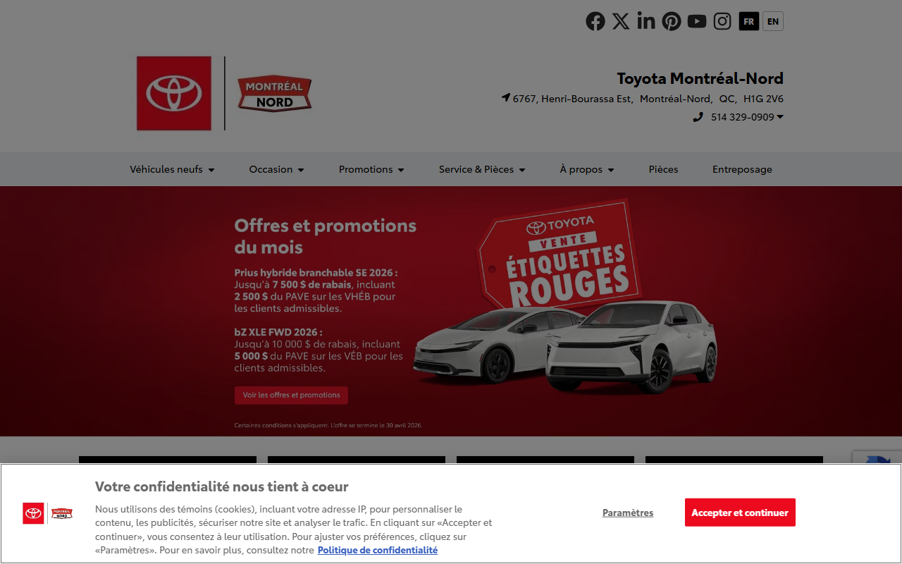 1800voiture.com screenshot