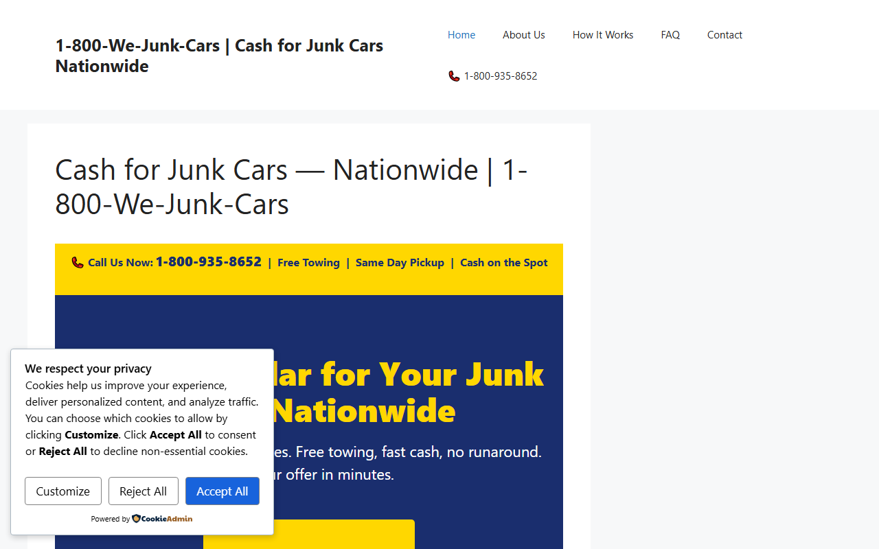 1800wejunkcars.com screenshot