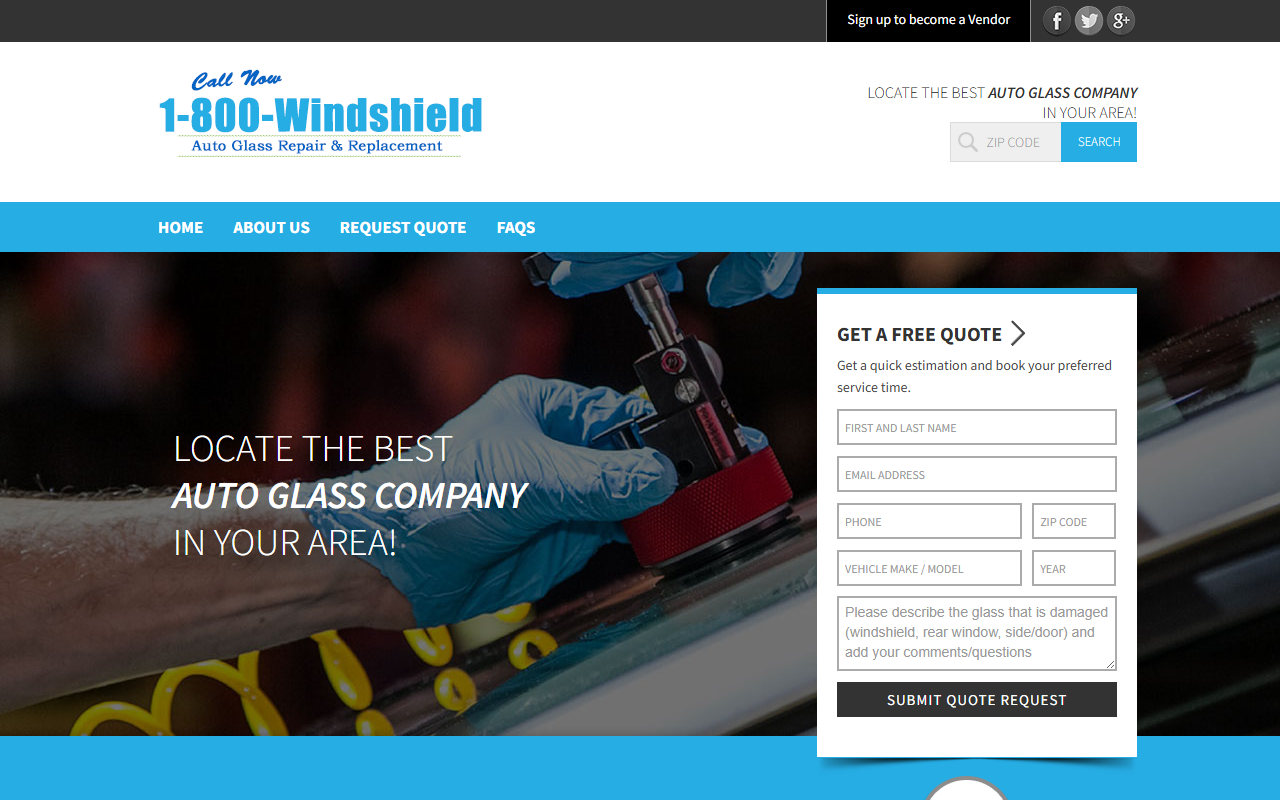 1800windshield.com screenshot
