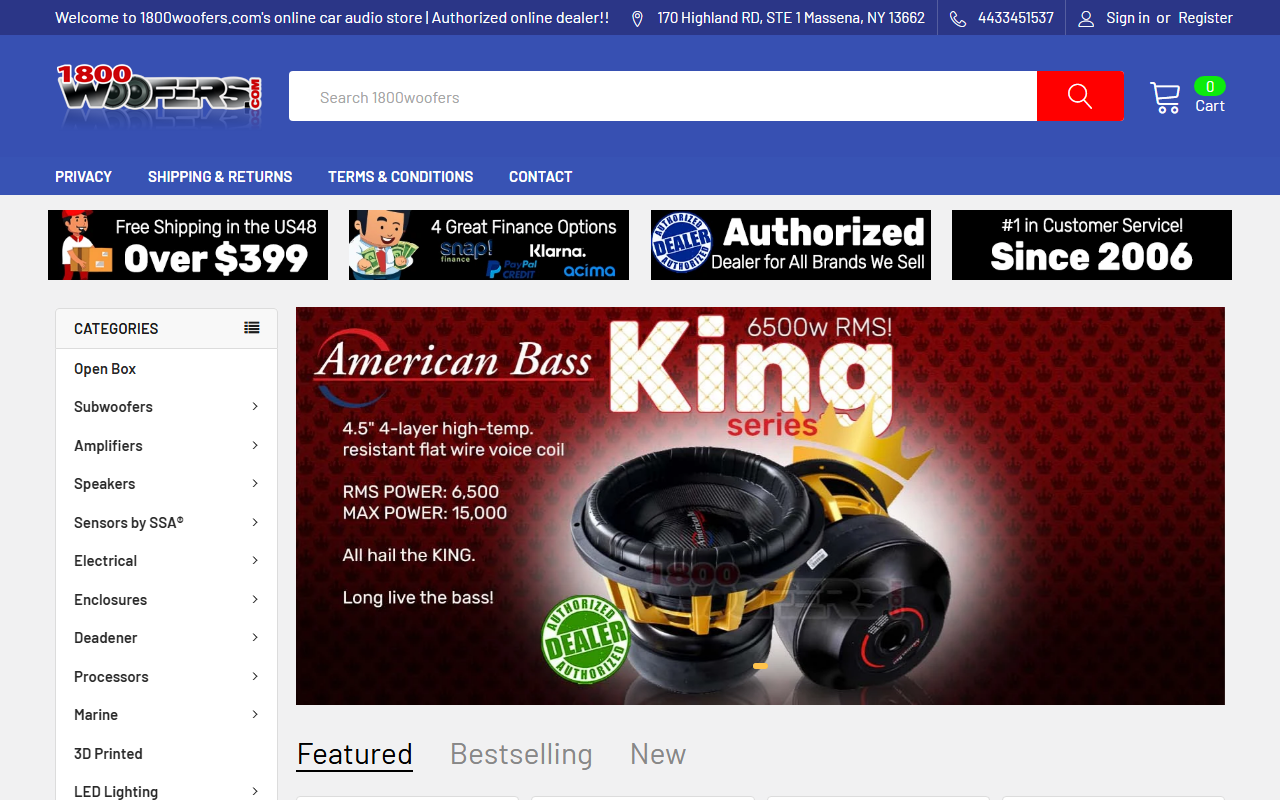 1800woofers.com screenshot