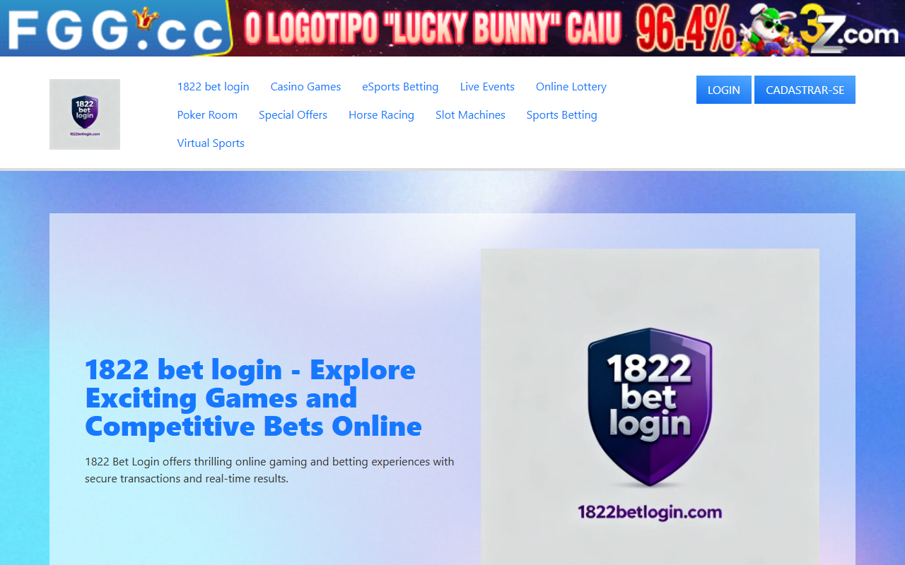 1822betlogin.com screenshot