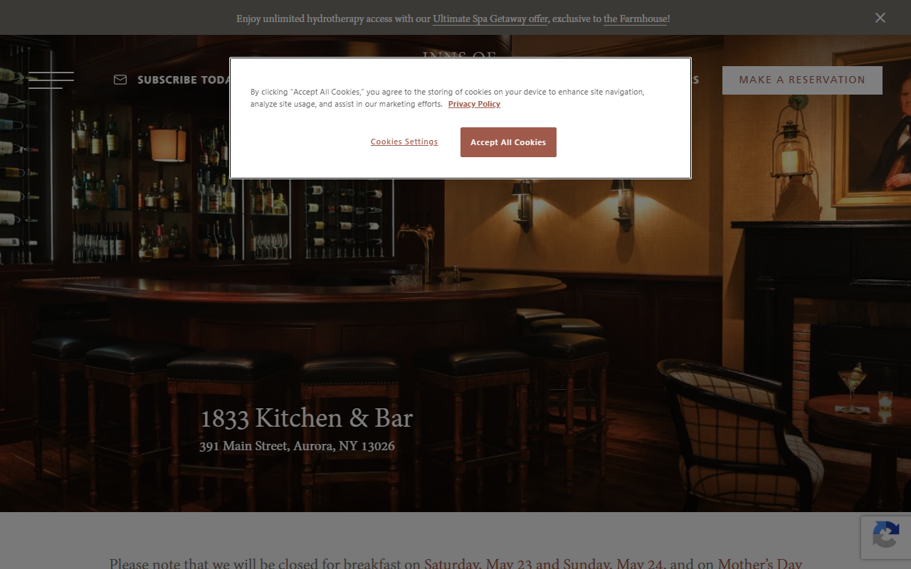 1833kitchen.com screenshot