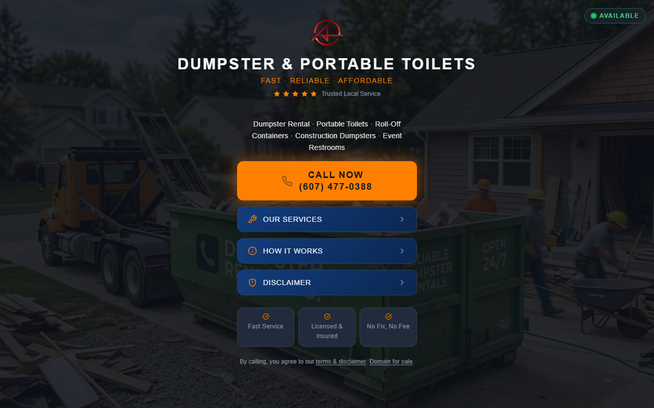 1855cleanout.com screenshot