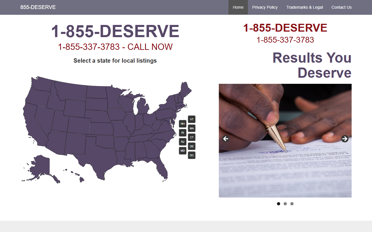 1855deserve.com screenshot