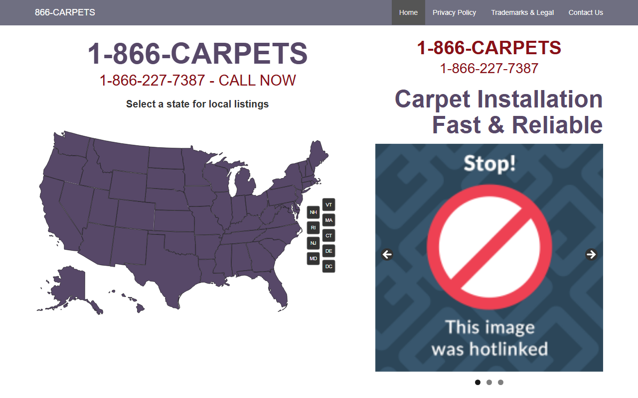 1866carpets.com screenshot