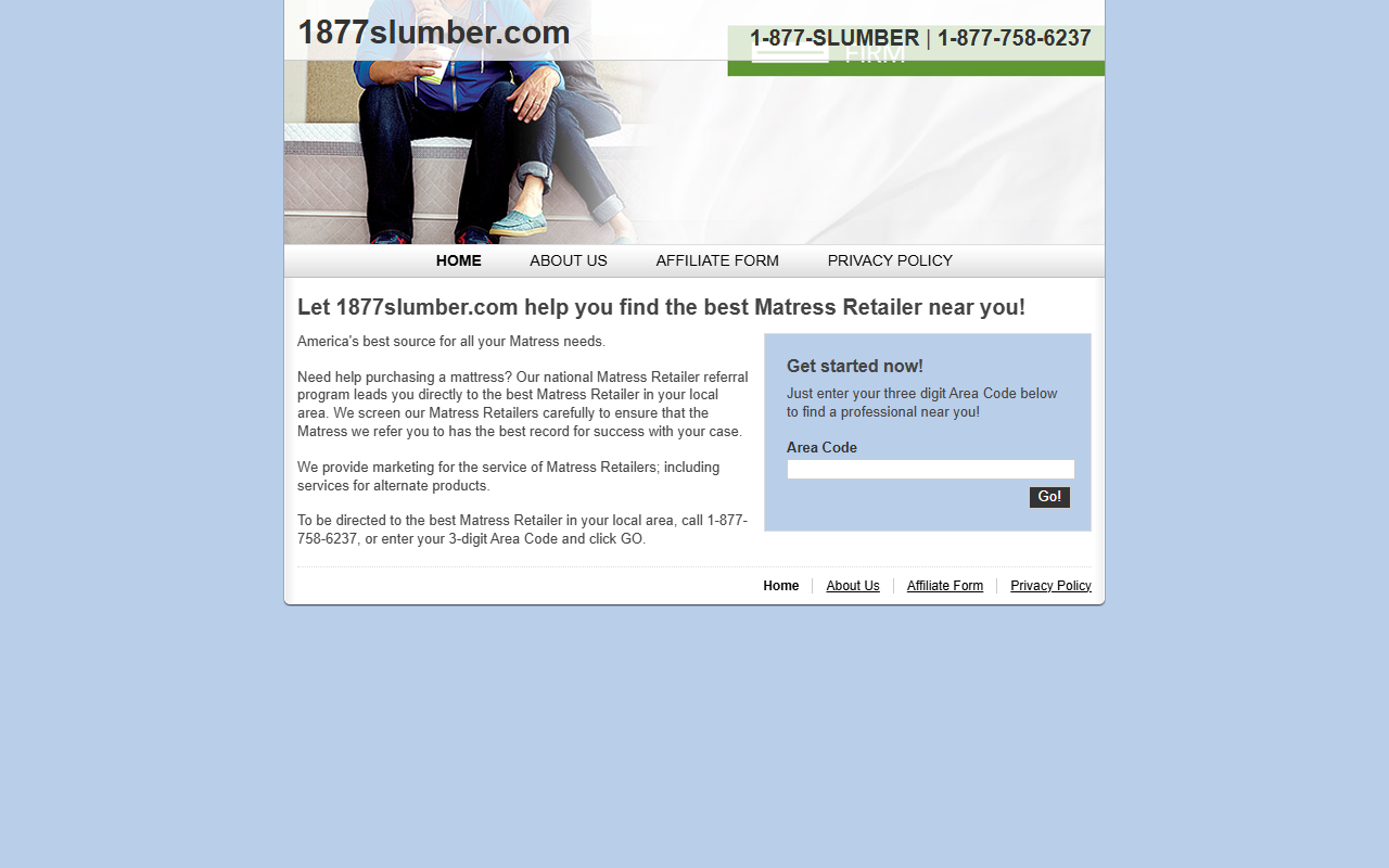 1877slumber.com screenshot