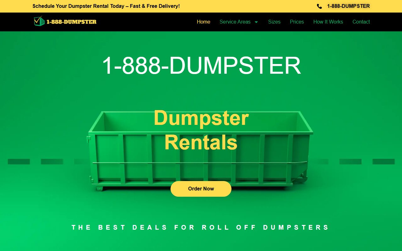 1888dumpster.com screenshot