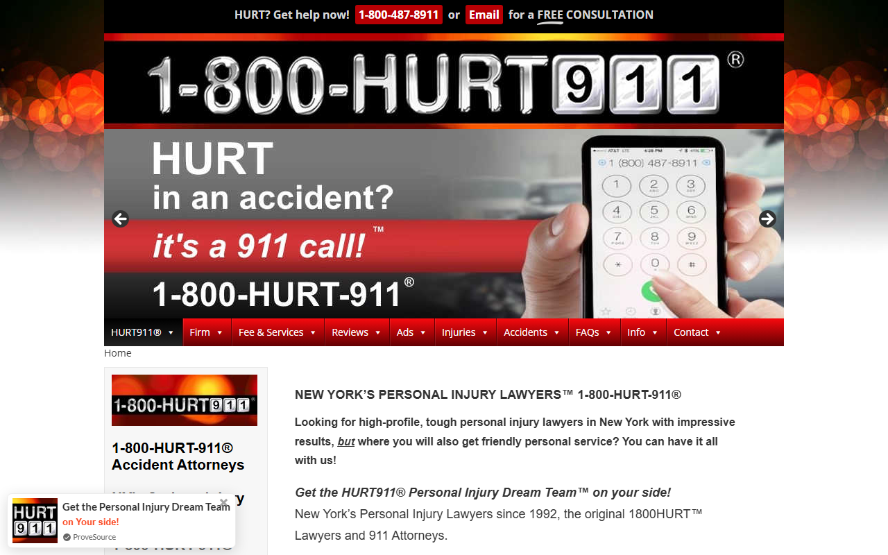 1888hurt911.com screenshot