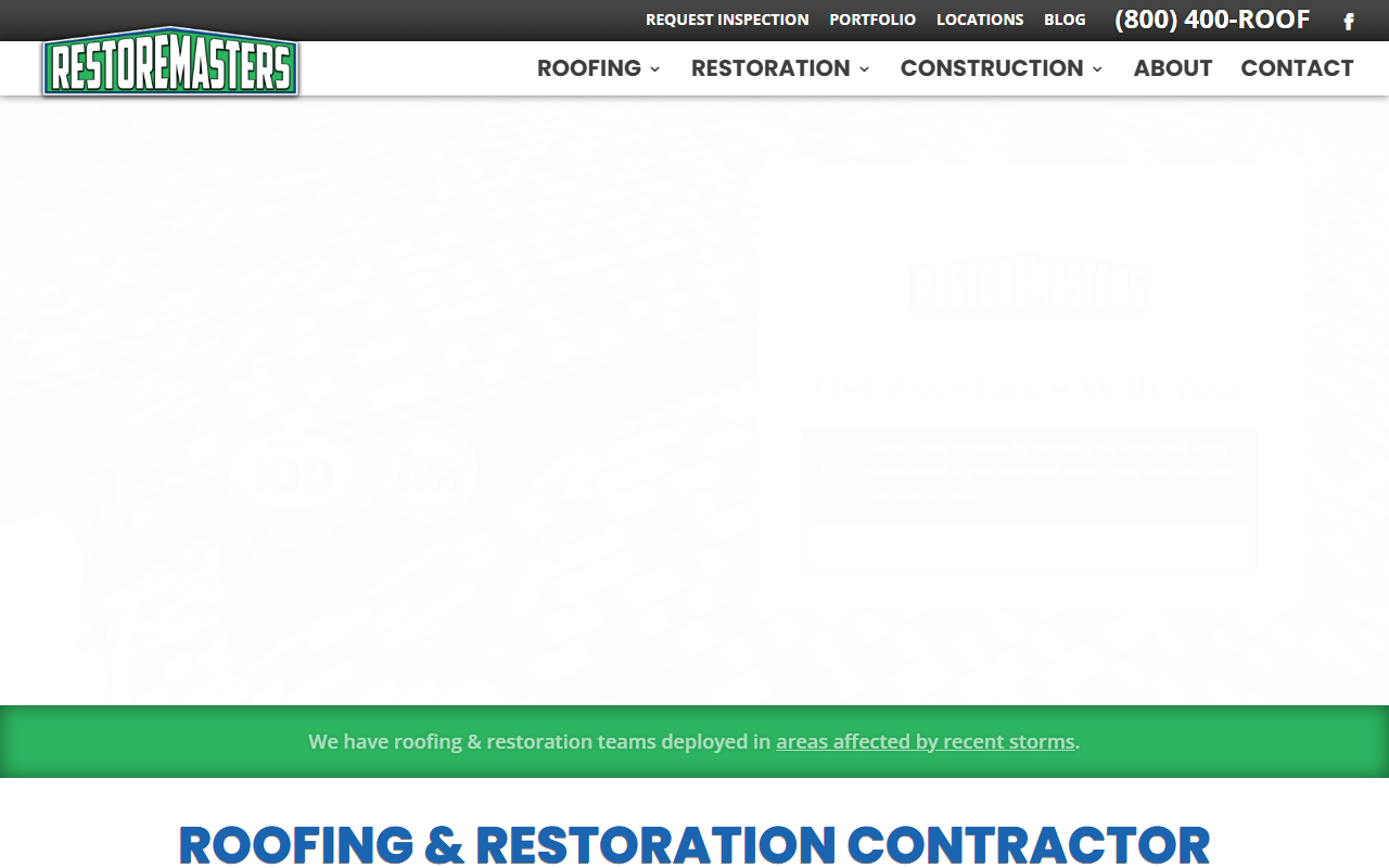 800-400-roof.com screenshot