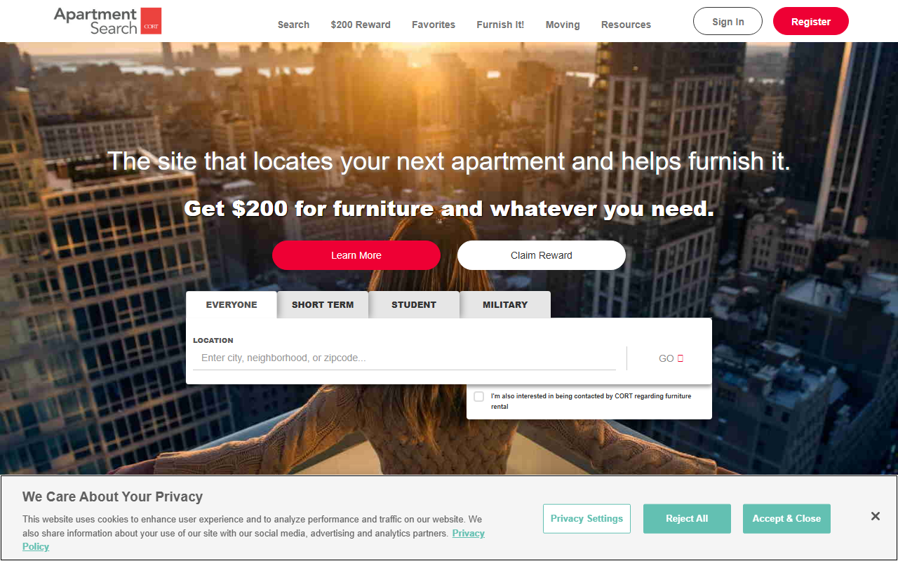 800-apartment.com screenshot