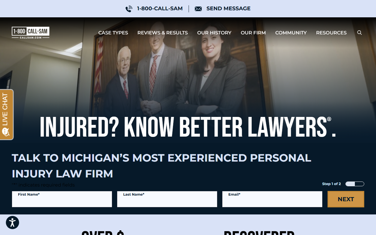 800-call-sam.com screenshot