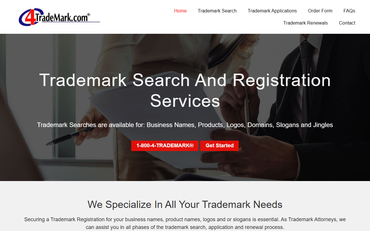 800-trademark.com screenshot