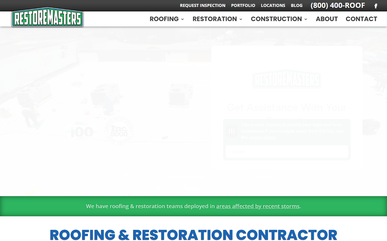800400roof.com screenshot