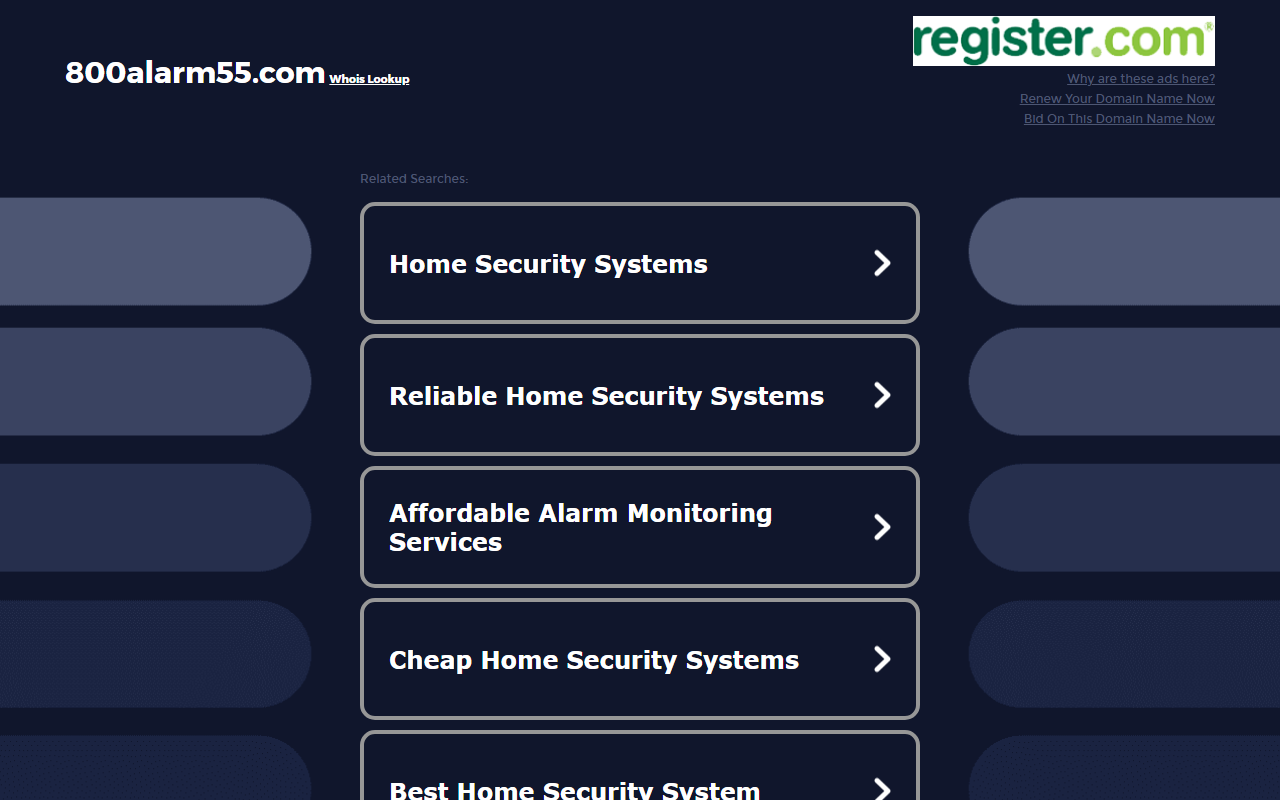 800alarm55.com screenshot