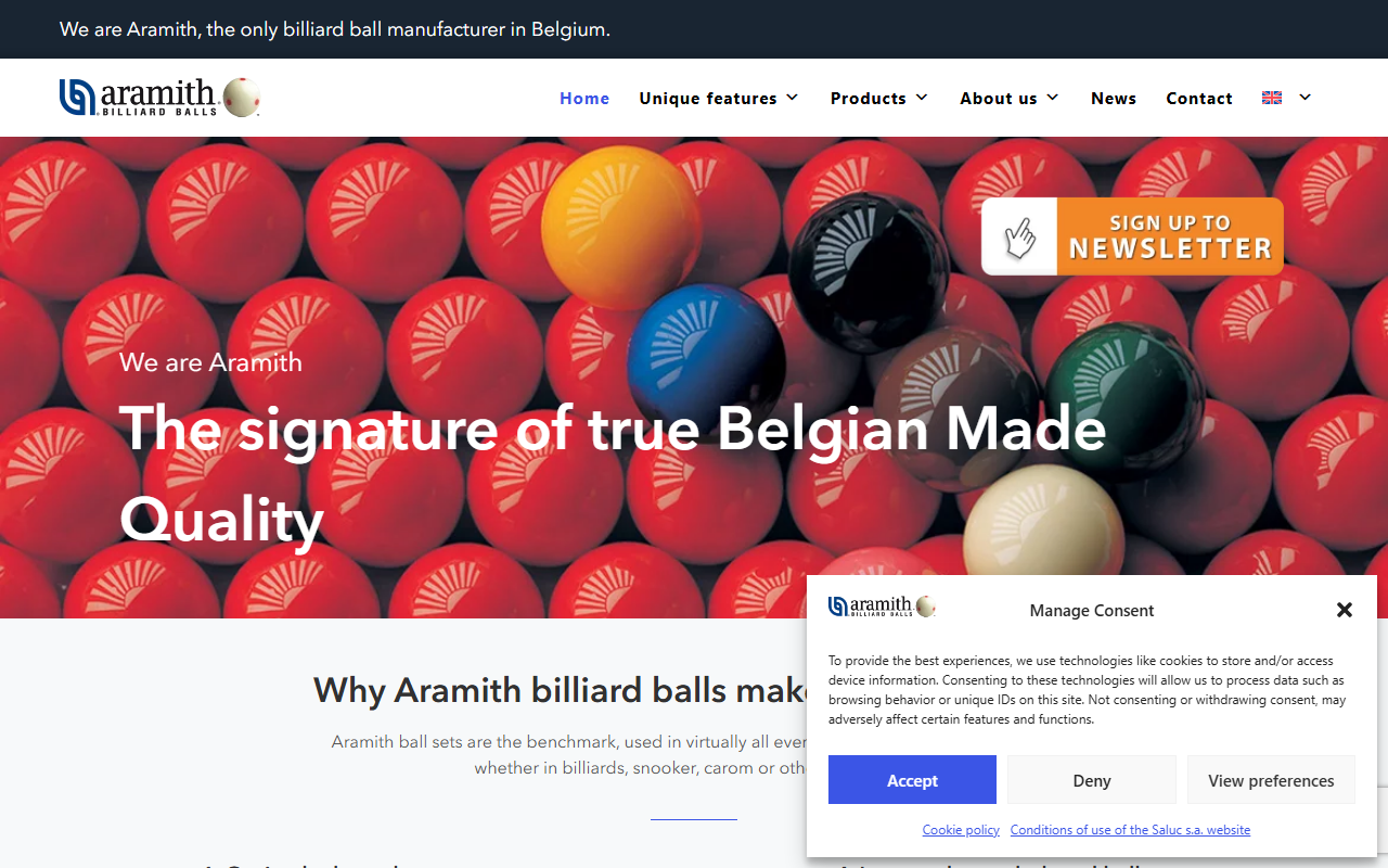 800aramith.com screenshot