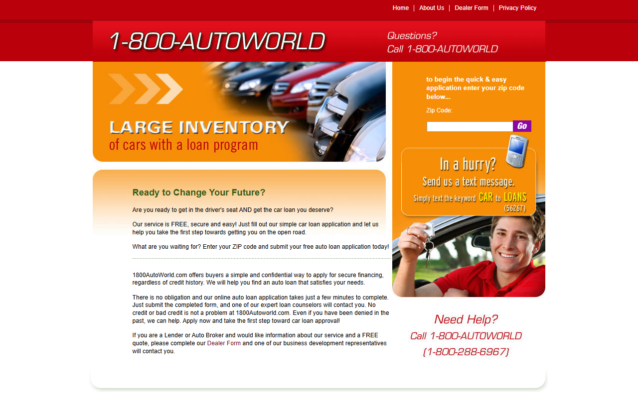 800autoworld.com screenshot