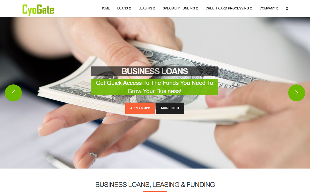800businessloans.com screenshot