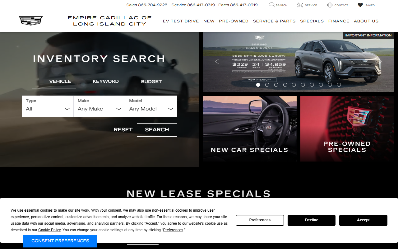 800caddyny.com screenshot