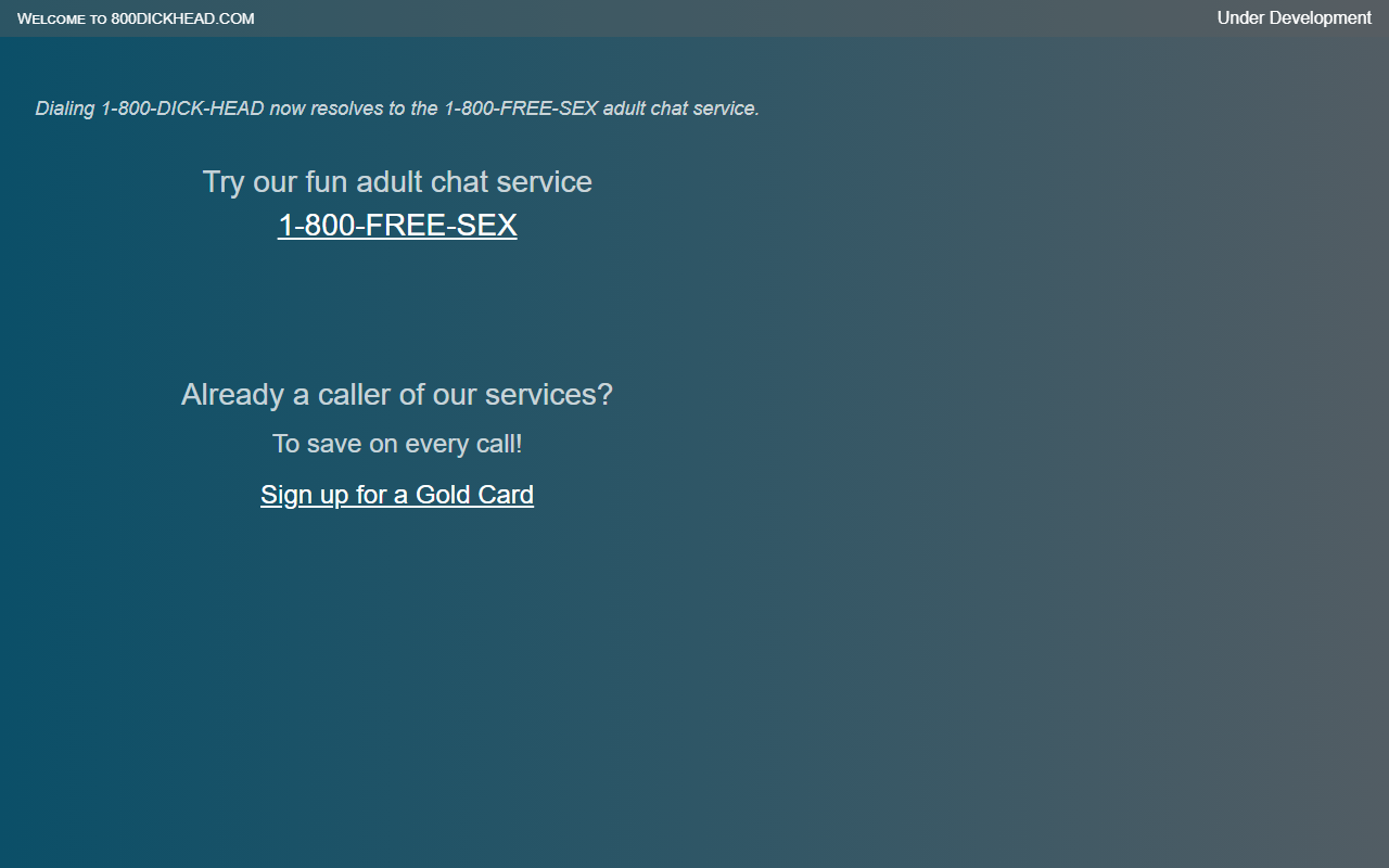 800dickhead.com screenshot